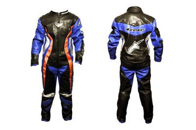 Комбінезон шкірозамінник (size:XXXL, чорно-синій) ALPINESTARS O-660 фото