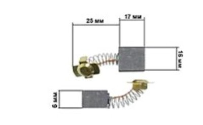 Щітки для електроінструменту 6*16*17 пятак 2 вуха KOSA S-444653 фото