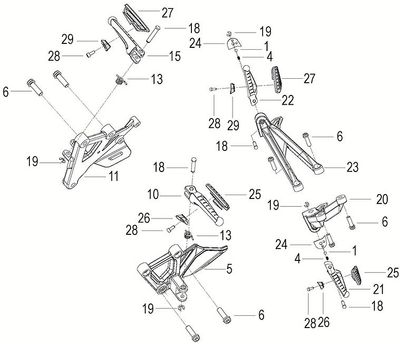 Кронштейн підніжки водія - GEON (Benelli) TNT600S Benelli TNT600S запчастини мото UT-00041597 фото
