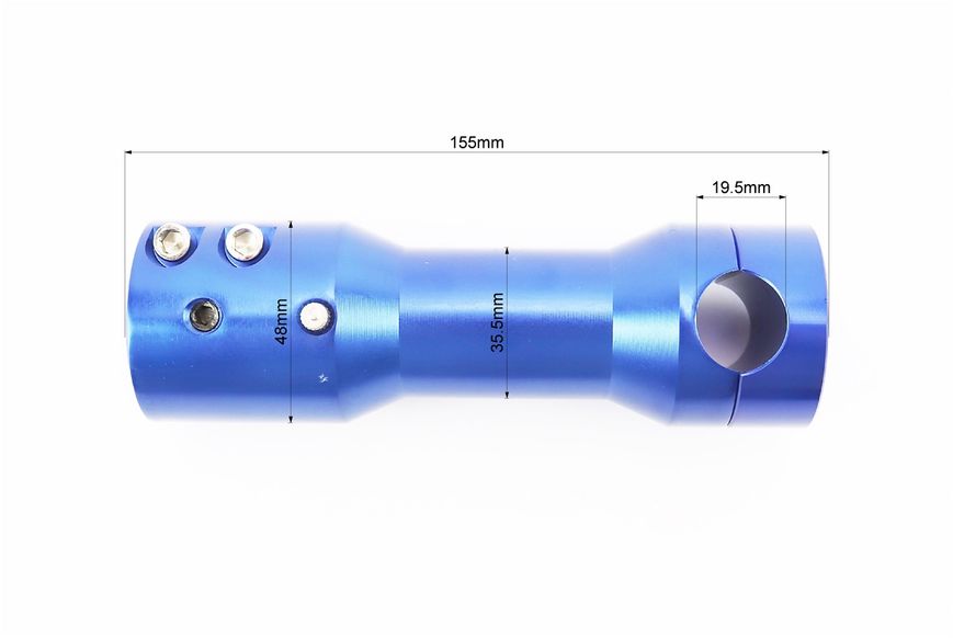 Вынос руля для скутеров (крепление 2 болта, под руль 22-23мм), TUNING, СИНИЙ 337584 фото