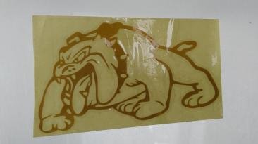 Наклейка декор DOG (12x9см, помаранчева, права) N-3458 фото