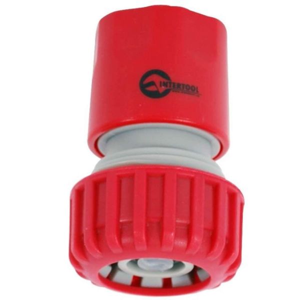 Конектор 1/2 з аквастопом для шлангу 3/4 INTERTOOL GE-1020 фото