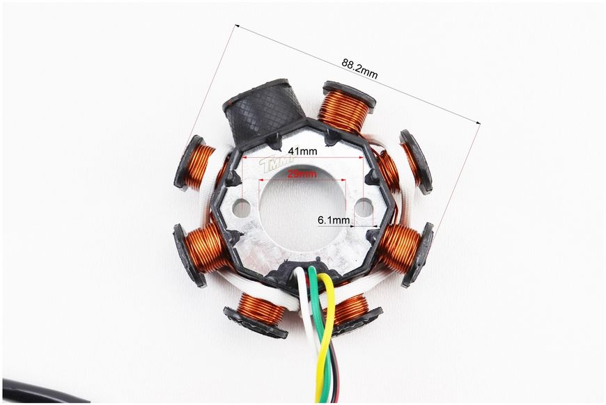 Статор магнето (генератора) (8 котушок роз'єм "мама 3+2") висота 28мм 310305 фото