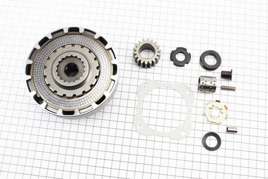 Зчеплення дводискове у зборі (кошик) Delta 110/125cc "механіка" + 9 деталей 318595 фото