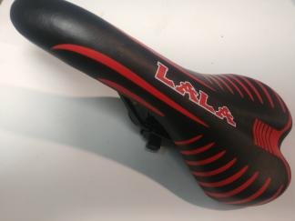 Сідло велосипедне спортивне (чорне з червоною смугою) (mod МТВ-7166) FM D-321392 фото