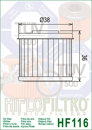 Фільтр масляний HIFLO HF116 VL-96505 фото