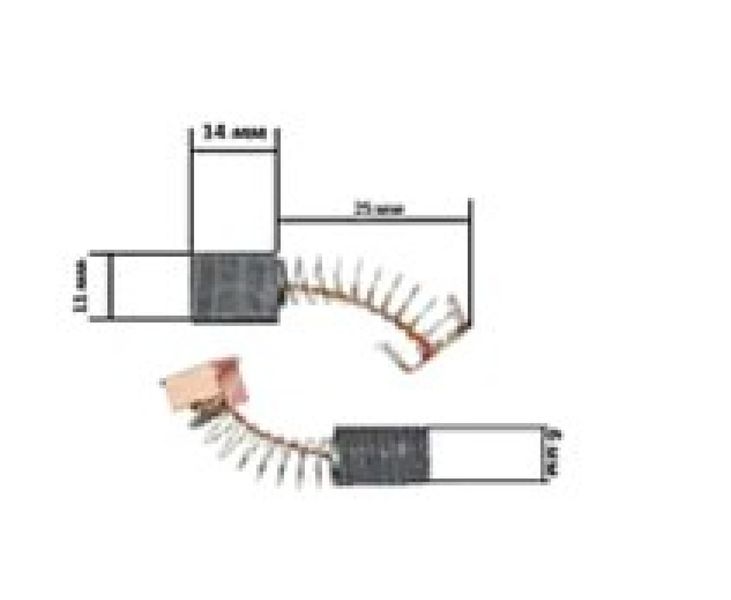 Щетки для электроинструмента 6*11*14 внутренний фиксатор широкий 1 рез KOSA S-444662 фото