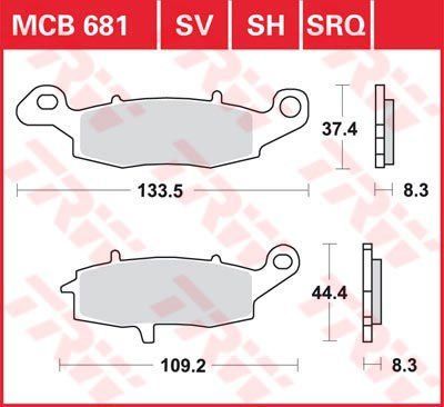 Комплект тормозных колодок TRW MCB681SV немецкое качество VL-111371 фото