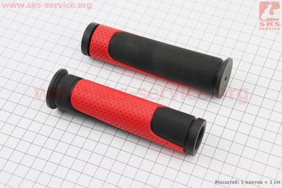 Ручки керма 125мм, чорно-червоні SBG-6708L 411865 фото