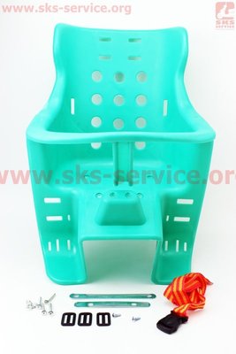 Сидіння для перевезення дітей пластмасове заднє, крепл. на багажник, зелене 409131 фото