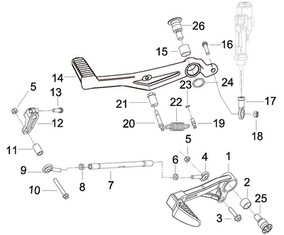 Ножка тормоза -- GEON ( Benelli ) TNT600S Benelli TNT600S запчастини мото UT-00043329 фото