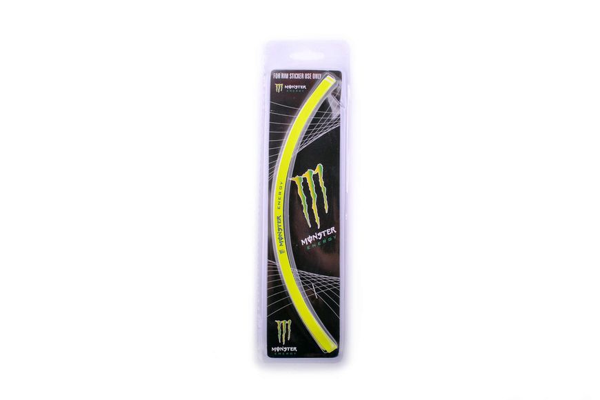 Наклейка на колесо 12 MONSTER ENERGY (жовта, світловідбивна) PLT 1.69 фото