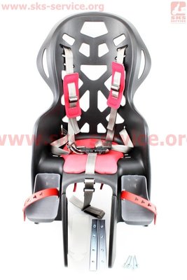 Сидіння для перевезення дітей пластмасове заднє, крепл. на багажник, п'ятиточковий ремінь безпеки, BC-195 406155 фото