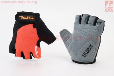 Перчатки без пальців S чорно-оранжеві, з гелевими вставками під ладонь SBG-1457 408191 фото