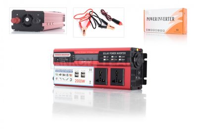 Інвертор AC/DC-12V/220V, 2000/4000W, LCD екран, 4хUSB, дві розетки #ATPI-9 A-029589 фото