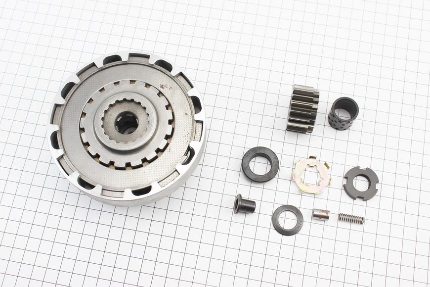 Сцепление двухдисковое в сборе (корзина) Delta 70/110cc "механика" + 9 деталей 338837 фото
