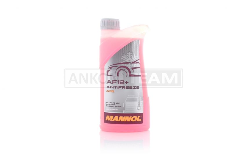 Охолоджуюча рідина 1л ANTIFREEZE AF12+ (RED) "MANNOL" НІМЕЧЧИНА #4012 A-033162 фото