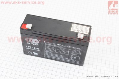 Акумулятор 6V12Ah OT12-6 кислотний (L151*W50*H94mm) для ДБЖ, іграшок та ін. 337087 фото