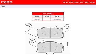Комплект тормозных колодок FE FDB2232SG = FDB2232SG PLUS британское качество VL-73386 фото
