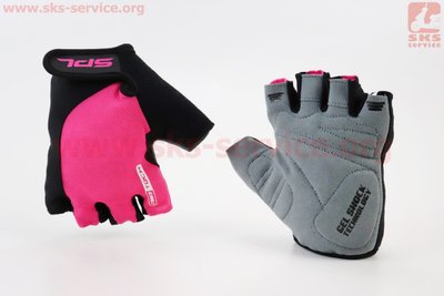 Перчатки без пальців M чорно-рожеві, з гелевими вставками під ладонь SBG-1457 408192 фото