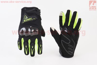 Перчатки мотоциклетні L-Чорно-Салатові (сенсорний палець) 355120 фото