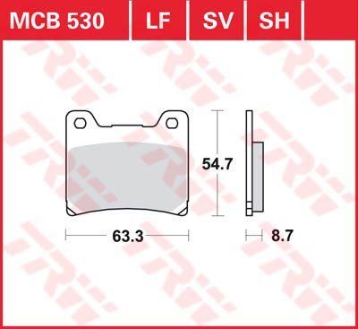 Комплект тормозных колодок TRW MCB530SH = MCB530SH:009 немецкое качество VL-114874 фото