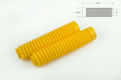 Гофры передней вилки (пара) универсальные L-190mm, d-30mm, D-45mm (желтые) MZK P-2536 фото