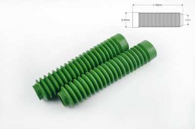 Гофры передней вилки (пара) универсальные L-190mm, d-30mm, D-45mm (зеленые) MZK P-2539 фото