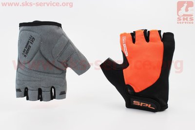 Перчатки без пальців L чорно-оранжеві, з гелевими вставками під ладонь SBG-1457 408174 фото