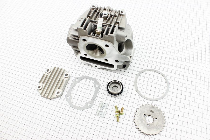 Головка циліндра+клапана+розподільний вал+кришки в зборі 125cc (52,4мм) 318361 фото