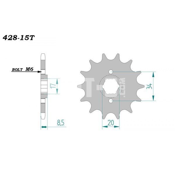 Зірка передня CHOHO Lifan LF150/200-10B 428*15 lifan LF200-10S (KPR200) відмінна якість tm-Ю0004989 фото