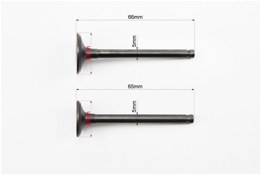 Клапан впускний, випускний (НЕМАГНІТний) к-кт 70-110-125cc 338457 фото