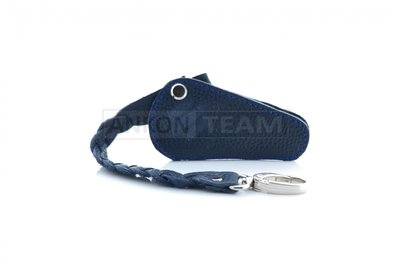 Чохол для ключів овальний з ремінцем SUZUKI (шкіра, синій) A-015055 фото