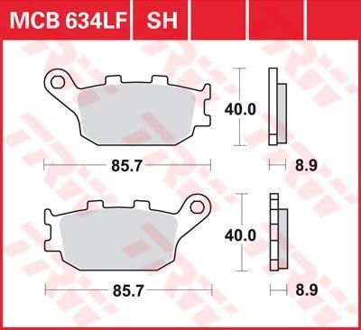 Комплект тормозных колодок TRW MCB634 немецкое качество VL-114879 фото