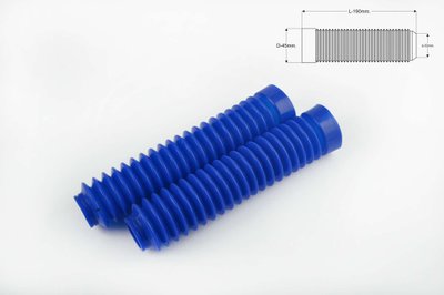 Гофры передней вилки (пара) универсальные L-190mm, d-30mm, D-45mm (синие) MZK P-2534 фото