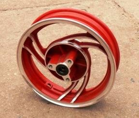 Диск колеса 2,15*10 (перед, диск) (легкосплавний, 19 шліців) (червоний) VDK D-288 фото