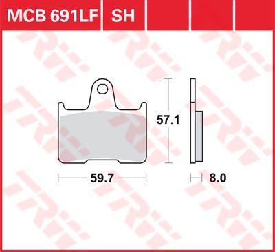 Комплект тормозных колодок TRW MCB691 немецкое качество VL-114882 фото