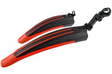 Крылья велосипедные (MTB) (тюнинг) (красные вставки, пластик) YKX D-4401 фото
