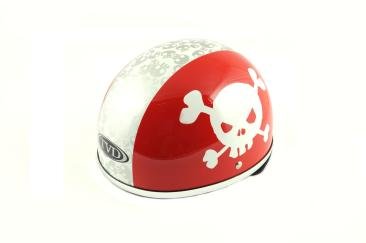 Шлем-каска (mod:Skull) (size:L, красно-белый) TVD K-1709 фото