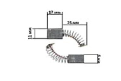 Щетки для электроинструмента 6*11*17 прямоугольный пятак KOSA S-444629 фото