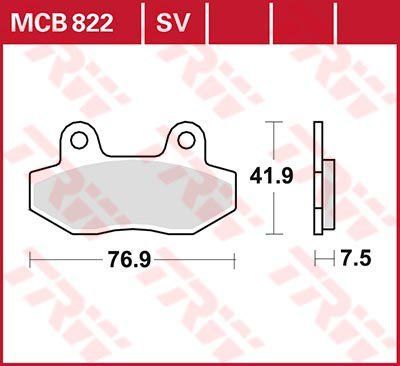 Комплект тормозных колодок TRW MCB822 немецкое качество VL-95562 фото