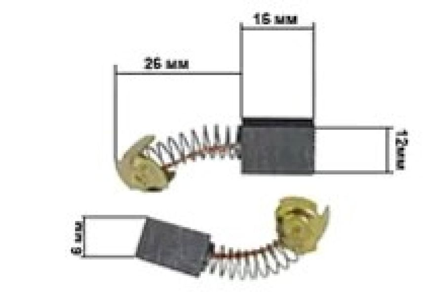 Щітки для електроінструменту 6*12*16 П-подібний пятак KOSA S-444632 фото